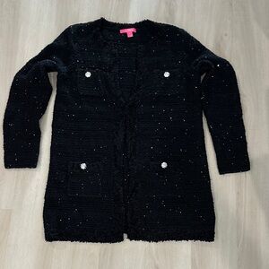 Lilly Pulitzer Sample Black Cardigan with Silver Accents